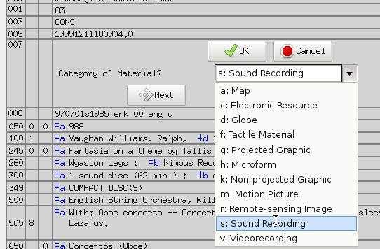 Choosing the Category of Material