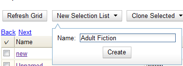 create selection list