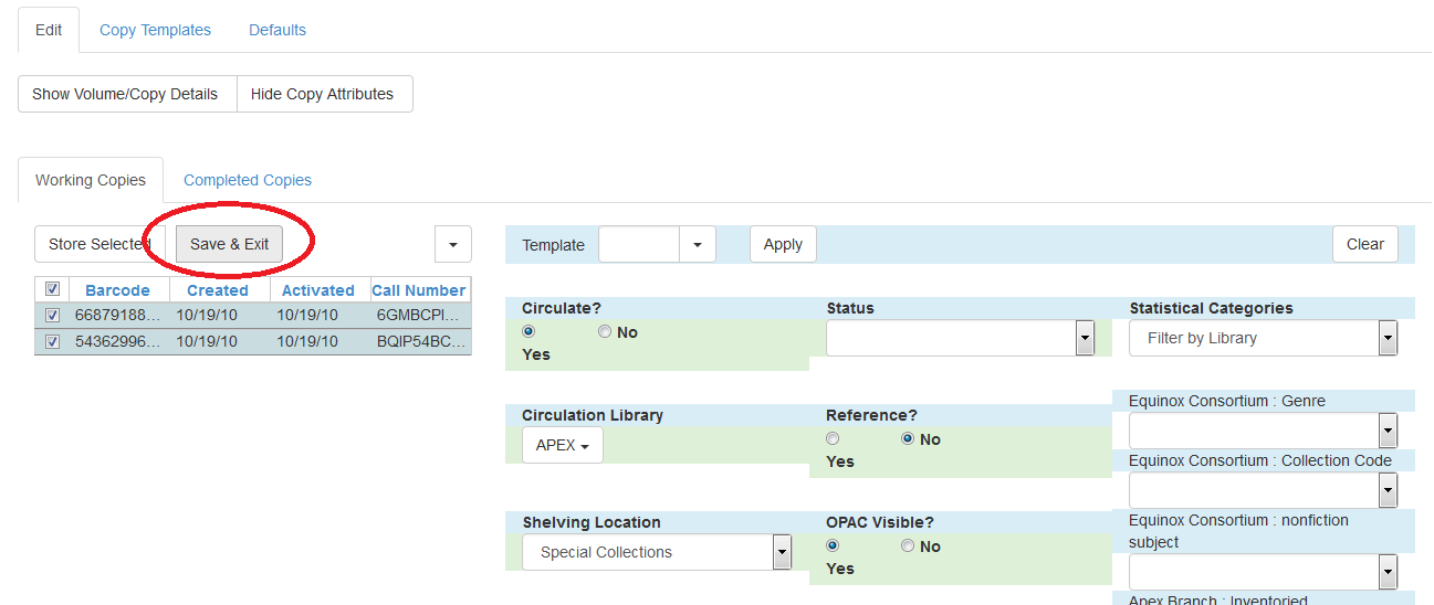 Copy Bucket Interface